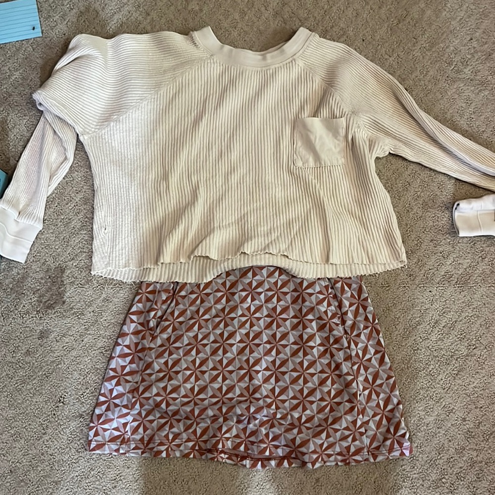 Forever 21 shirt and altered state skirt